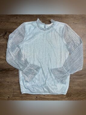 NWT Love & Promises Shirt S Whimsical Winter Romantic Coquette Girl Metallic